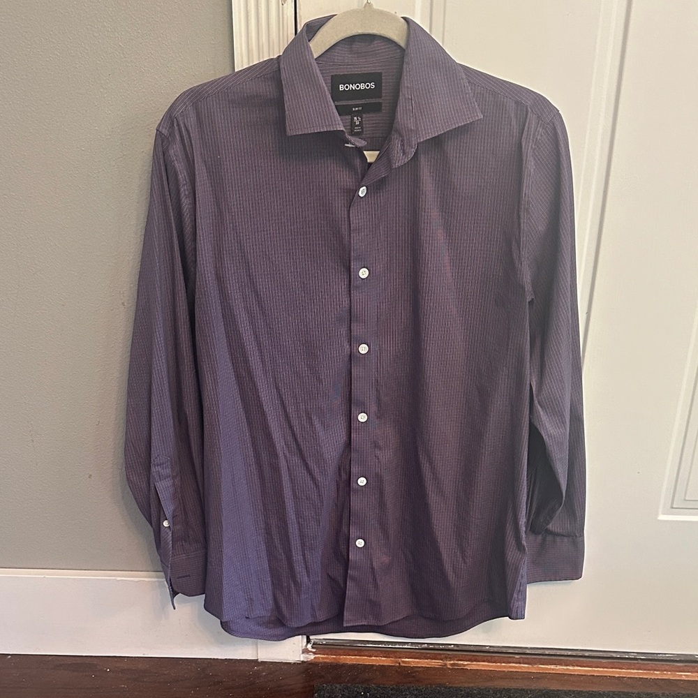 Bonobos Men's Casual Button Down in Deep Purple